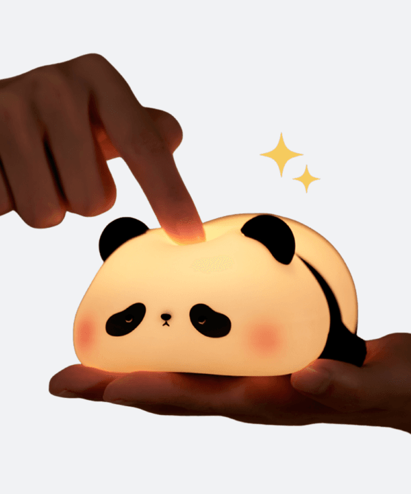 Cute panda Night Light Rechargeable LED Pat Silicone Lamp Bedside Cartoon Children Nightlights for Home Room Decor Birthday Gift 16